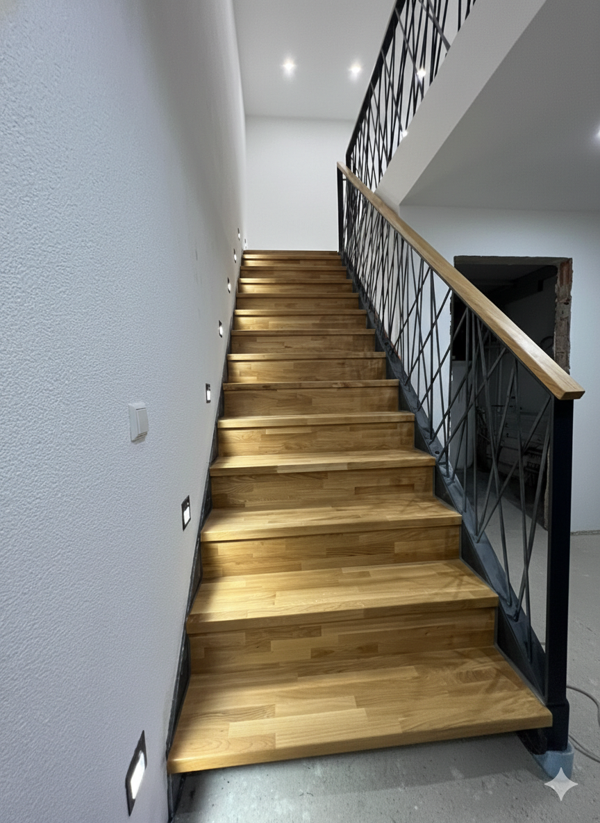 Treppengeländer mit kunstvollen Querstreben