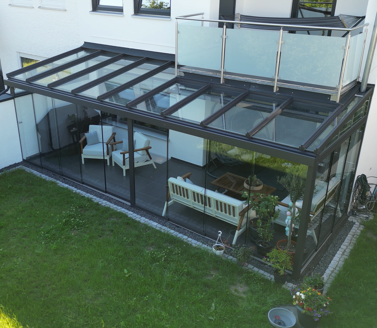 Sommergarten mit Schiebeelementen von Remsstahl